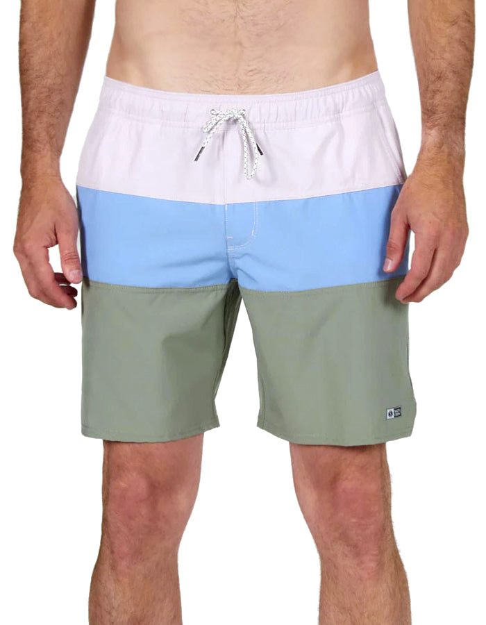  SALTY CREW BEACONS 2 MARINE BLUE ELASTIC BOARDSHORTS 18"