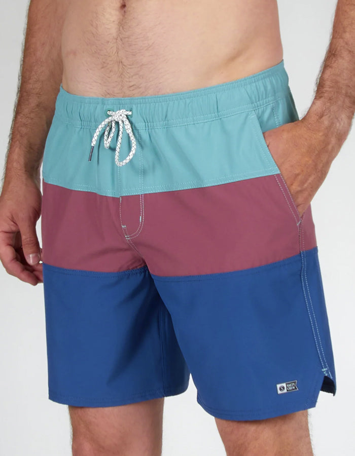  SALTY CREW BEACONS 2 PLUM ELASTIC BOARDSHORTS 18"