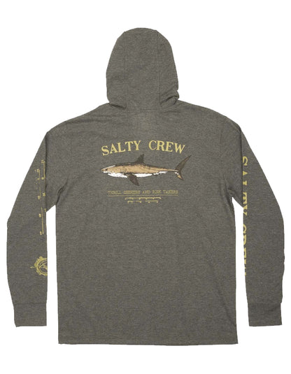  SALTY CREW BRUCE HOOD TECH TEE CHARCOAL