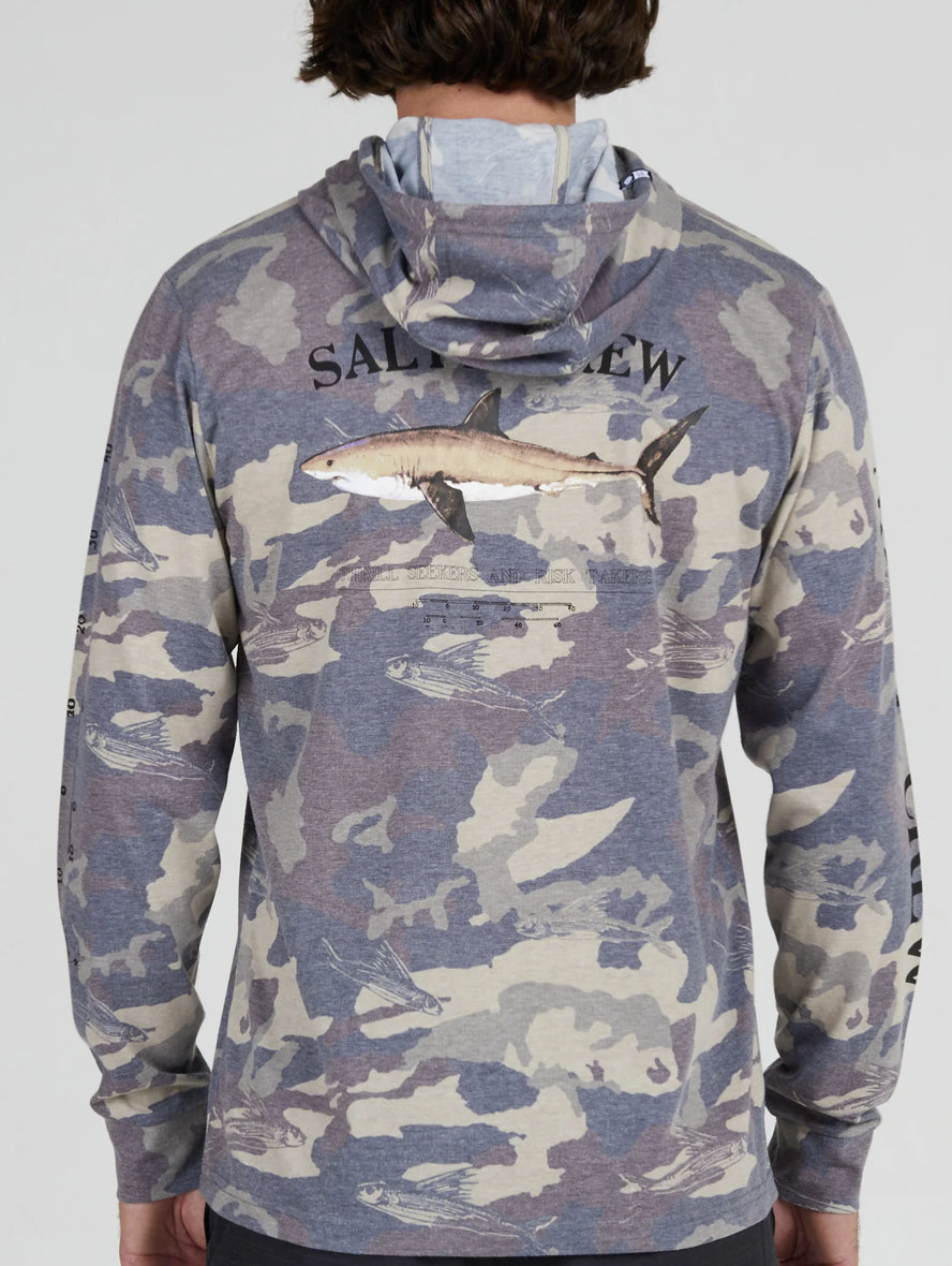  SALTY CREW BRUCE HOOD TECH TEE CAMO