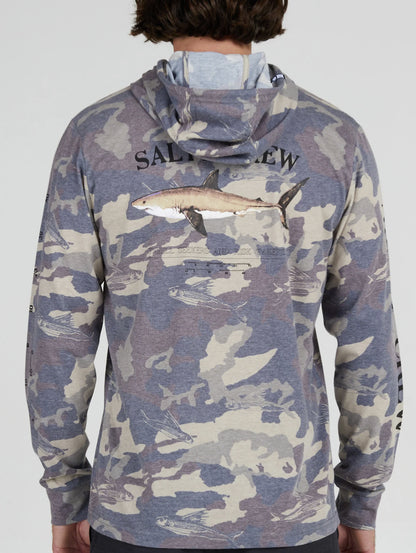  SALTY CREW BRUCE HOOD TECH TEE CAMO