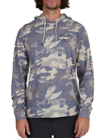  SALTY CREW BRUCE HOOD TECH TEE CAMO