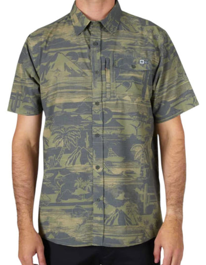  SALTY CREW CEDROS WOVEN CHARCOAL UPF40+