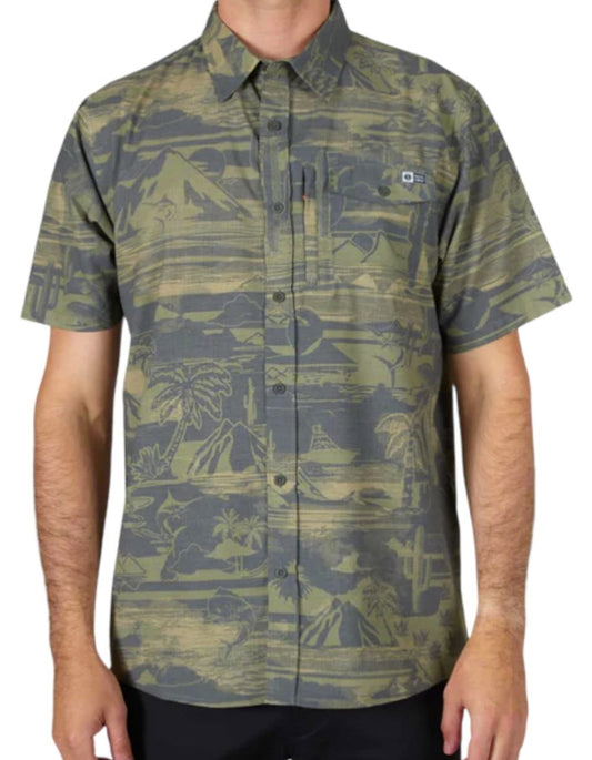  SALTY CREW CEDROS WOVEN CHARCOAL UPF40+