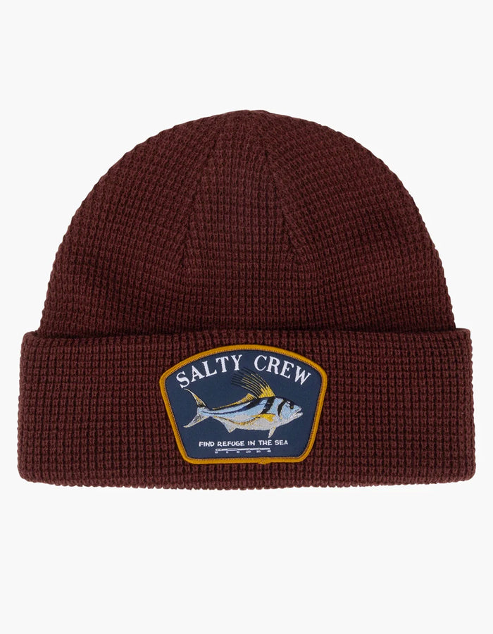  SALTY CREW COASTAL BEANIE BURGUNDY