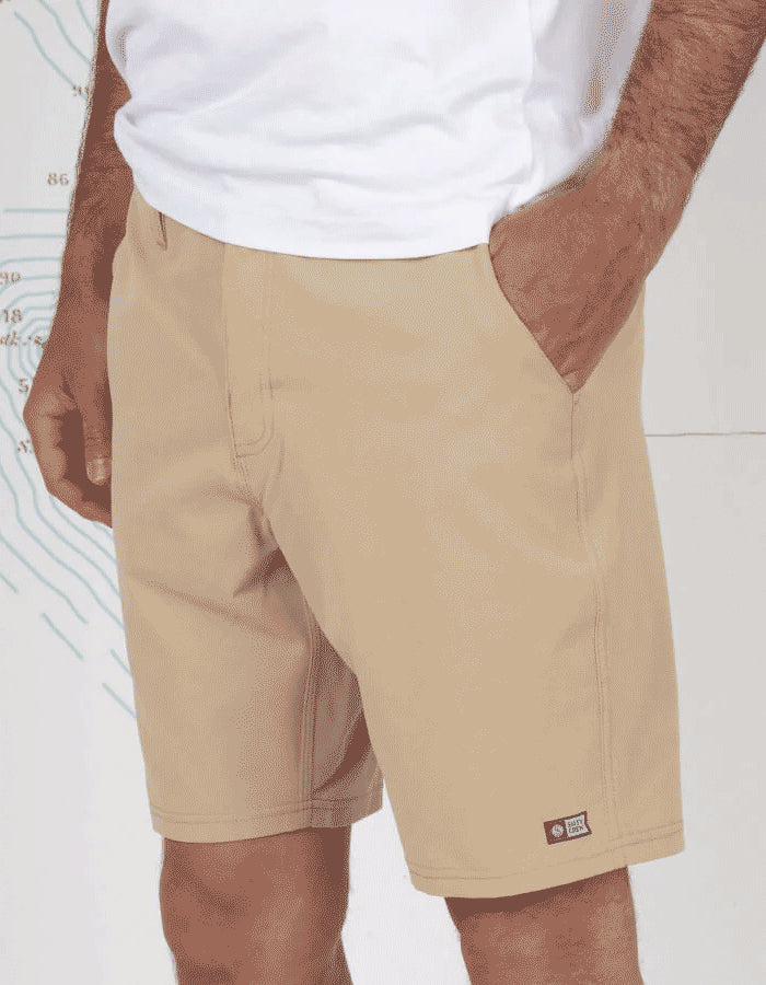  SALTY CREW DRIFTER 2 PERFORATED HYBRID WALKSHORT 19" KHAKI