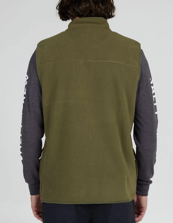  SALTY CREW EBBTIDE POLAR FLEECE VEST OLIVE