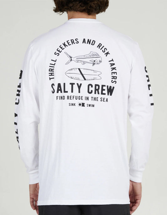  SALTY CREW LATERAL LINE LONG SLEEVE WHITE