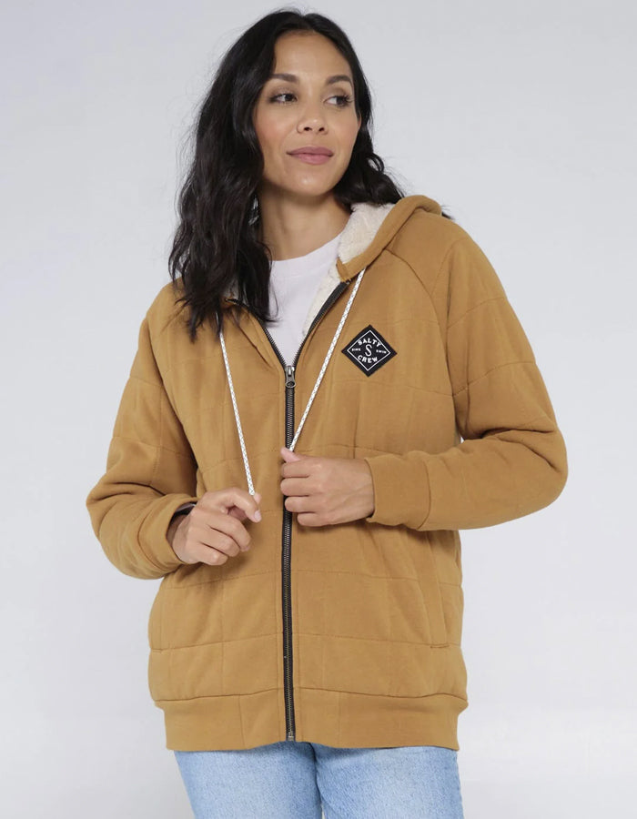  SALTY CREW SEEKING SHERPA HOODY WORKWEAR BROWN