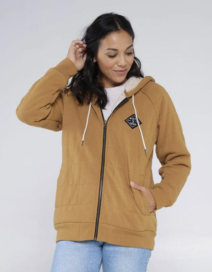  SALTY CREW SEEKING SHERPA HOODY WORKWEAR BROWN
