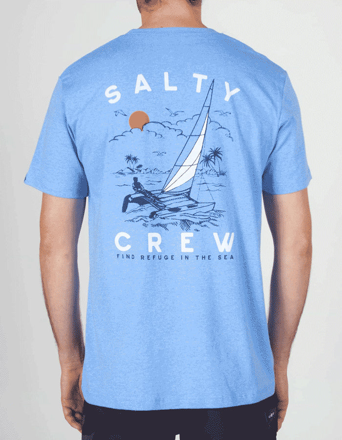  SALTY CREW SET SAIL STANDARD TEE LIGHT BLUE HEATHER