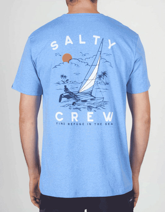  SALTY CREW SET SAIL STANDARD TEE LIGHT BLUE HEATHER