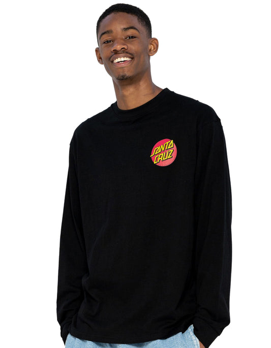  SANTA CRUZ CLASSIC DOT CHEST CREW BLACK