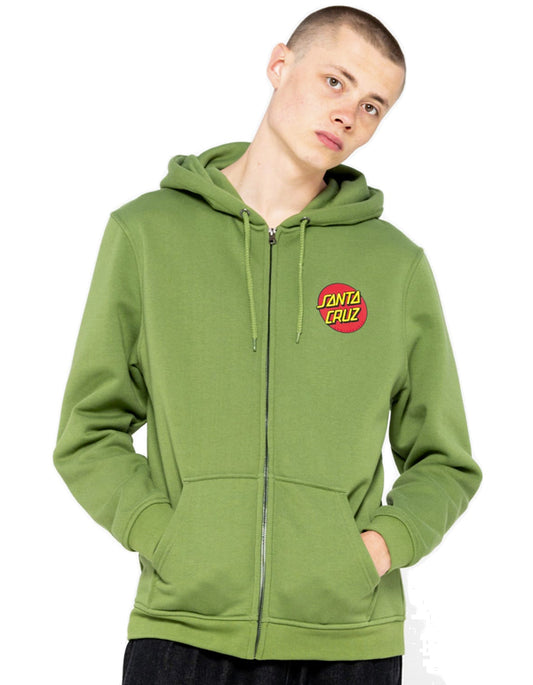  SANTA CRUZ CLASSIC DOT ZIP HOOD DILL GREEN