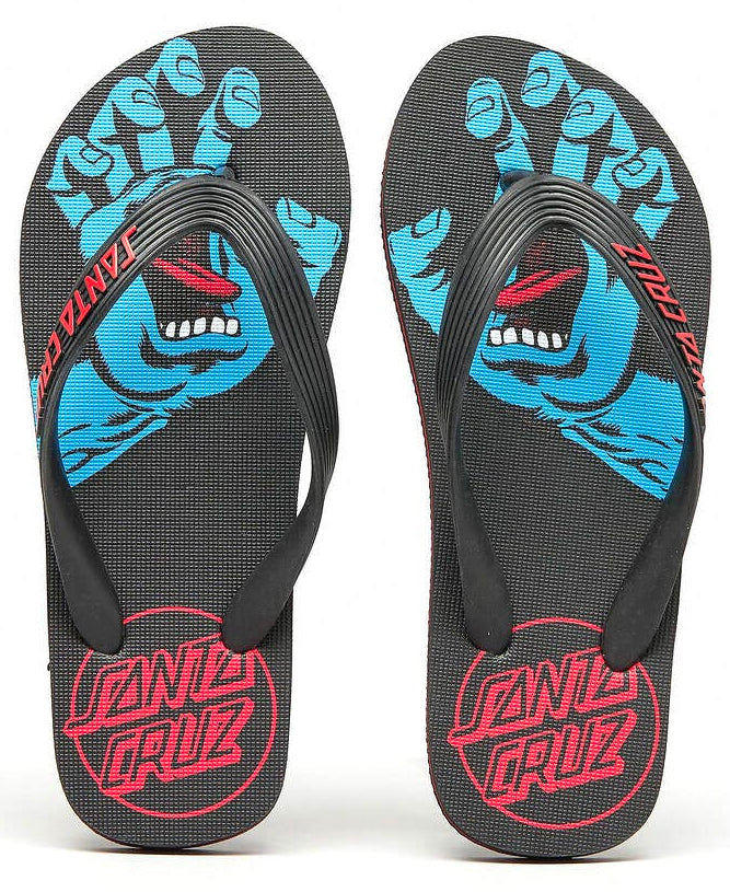  SANTA CRUZ SCREAMING HAND YOUTH FLIP FLOP BLACK