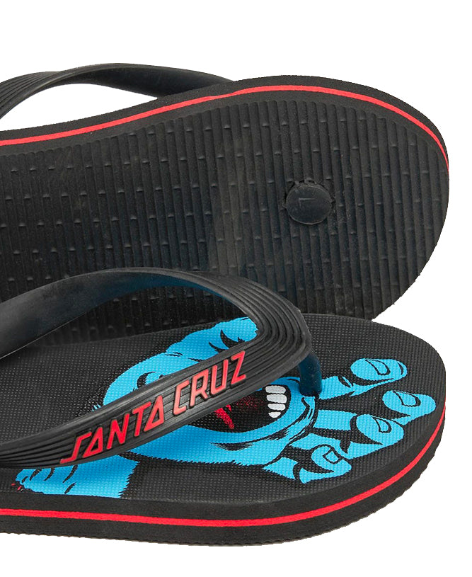  SANTA CRUZ SCREAMING HAND YOUTH FLIP FLOP BLACK