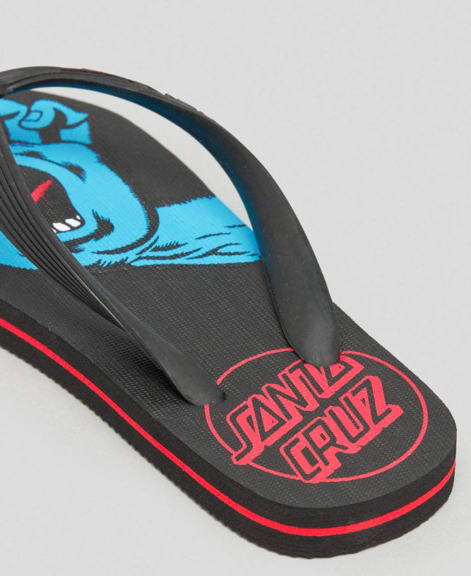  SANTA CRUZ SCREAMING HAND YOUTH FLIP FLOP BLACK