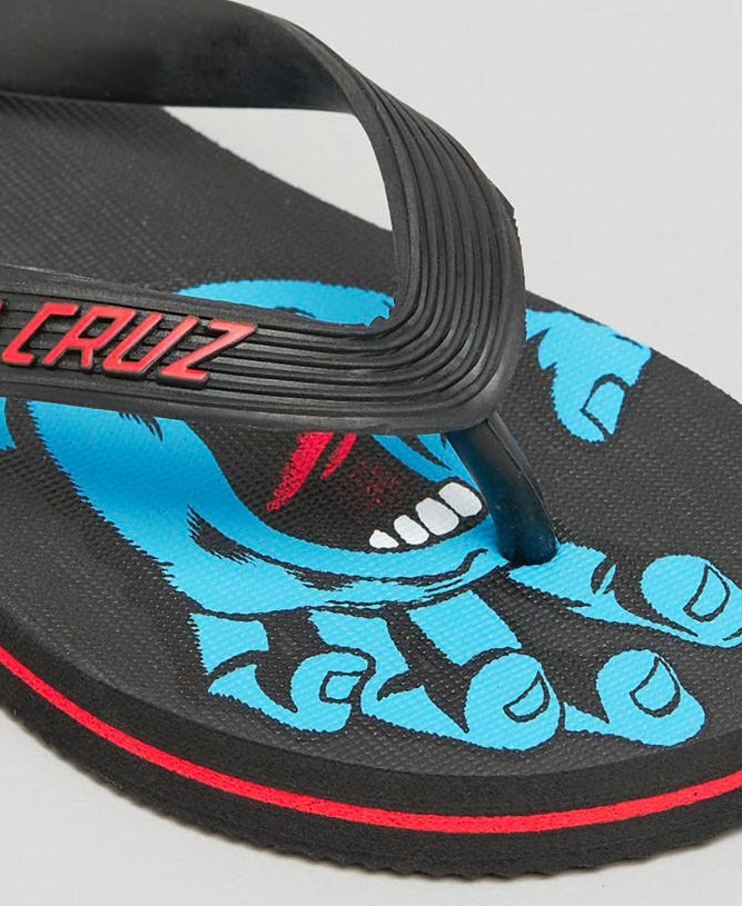  SANTA CRUZ SCREAMING HAND YOUTH FLIP FLOP BLACK