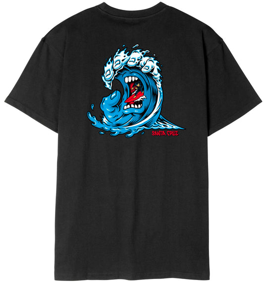  SANTA CRUZ SCREAMING WAVE T-SHIRT BLACK