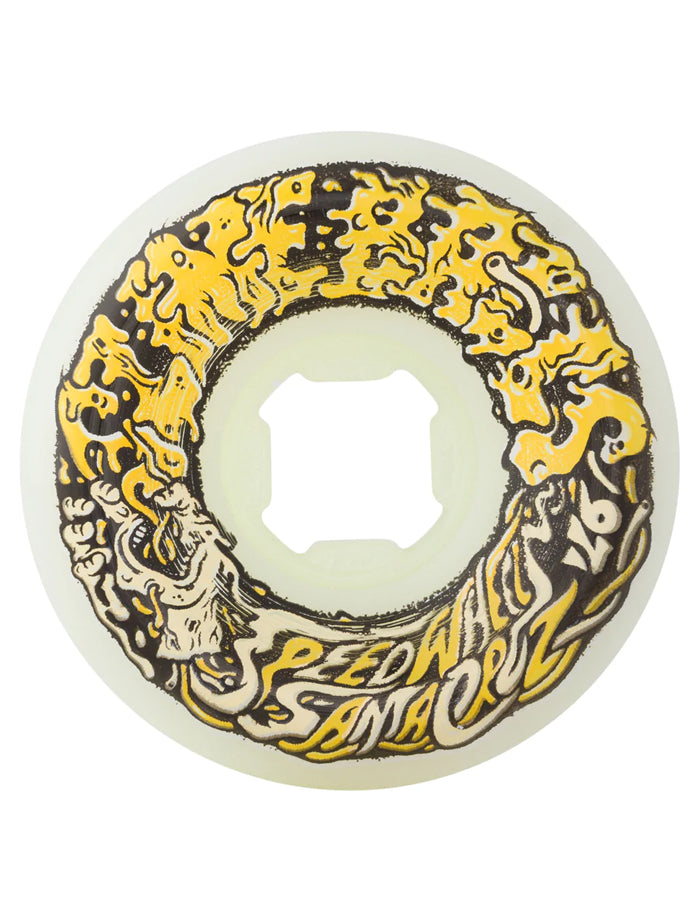  SANTA CRUZ SLIME BALLS VOMIT MINI II WHITE YELLOW WHEELS 56MM