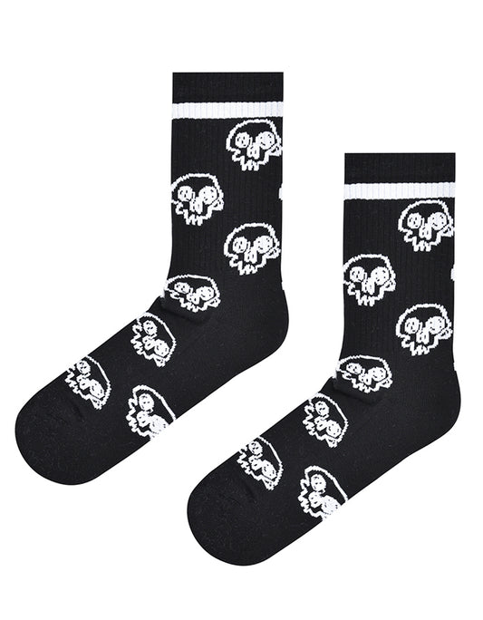  SCORPION BAY SKETCHED KULLS SOCKS BLACK
