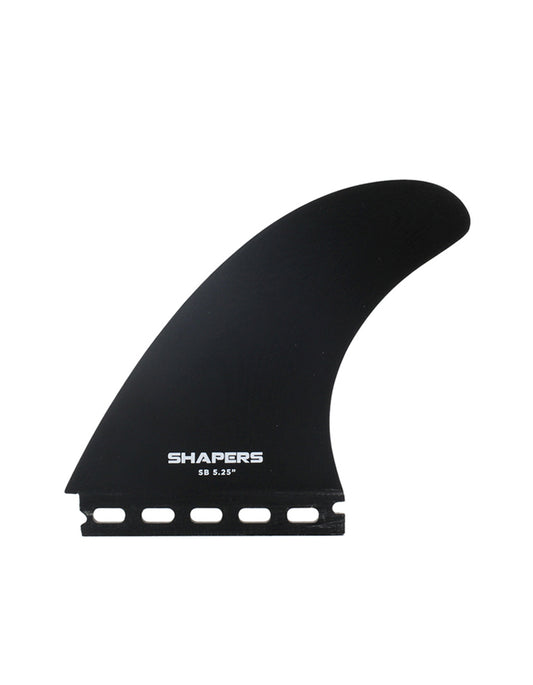  SHAPERS LONGBOARD FINS SIDE BITES SINGLE TAB 5.25" BLACK