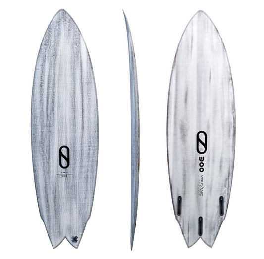  SLATER DESIGNS GREAT WHITE TWIN I-BOLIC VOLCANIC FUTURES FINS