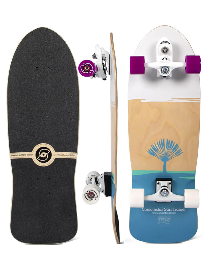  SMOOTHSTAR 31" JOHANNE DEFAY TEAL WHITE SURFSKATE COMPLETE