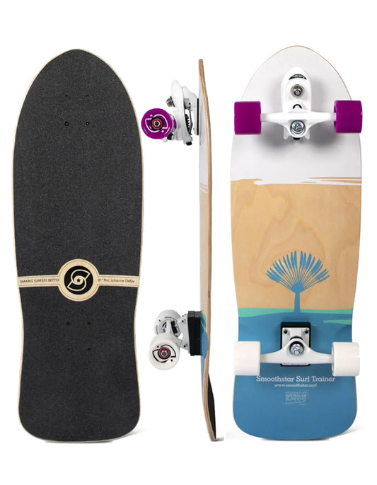  SMOOTHSTAR 31" JOHANNE DEFAY TEAL WHITE SURFSKATE COMPLETE
