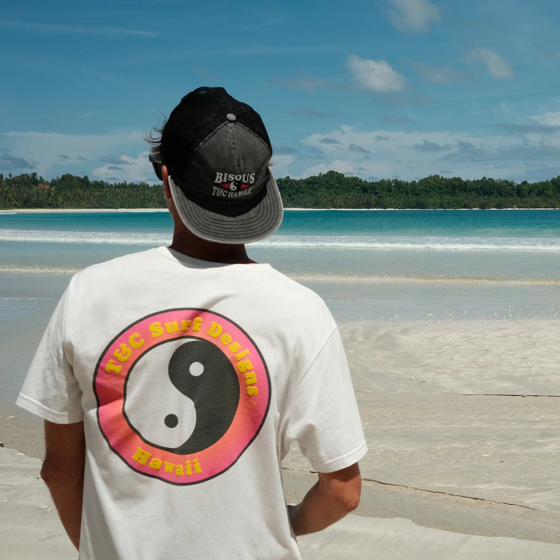  T&C SURF DESIGNS YY LOGO S/S TEE OFF WHITE