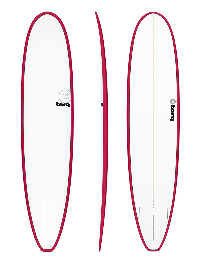  TORQ TET 8'6" LONGBOARD PINLINE COLOR RAIL RED