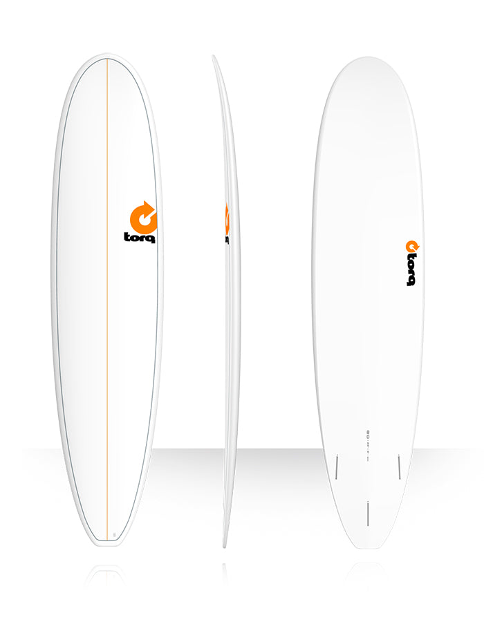  TORQ TET 8'0" LONG WHITE + PINLINE