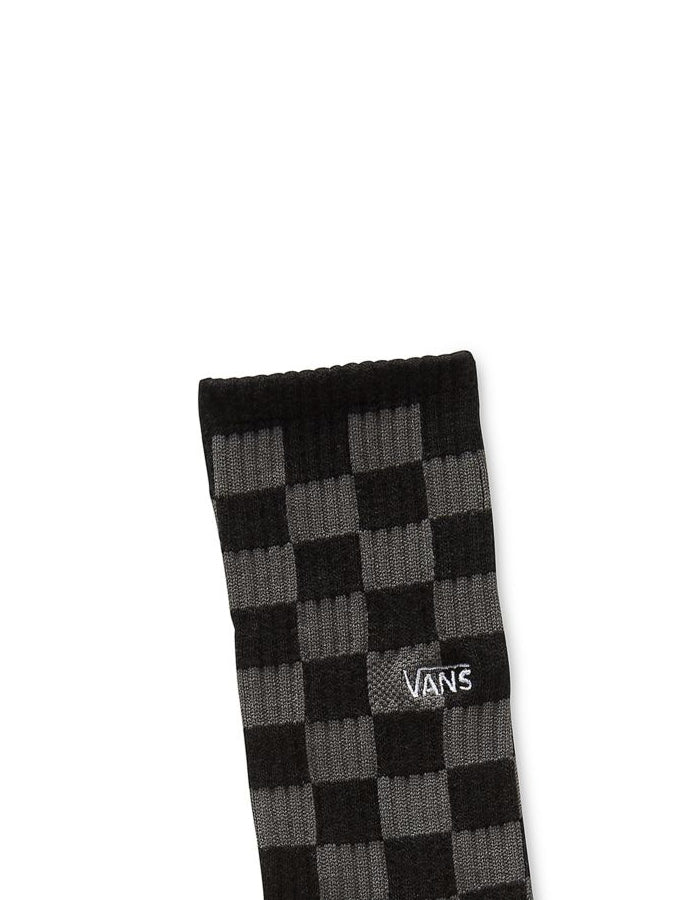  VANS CHECKERBOARD CREW SOCKS BLACK CHARCOAL