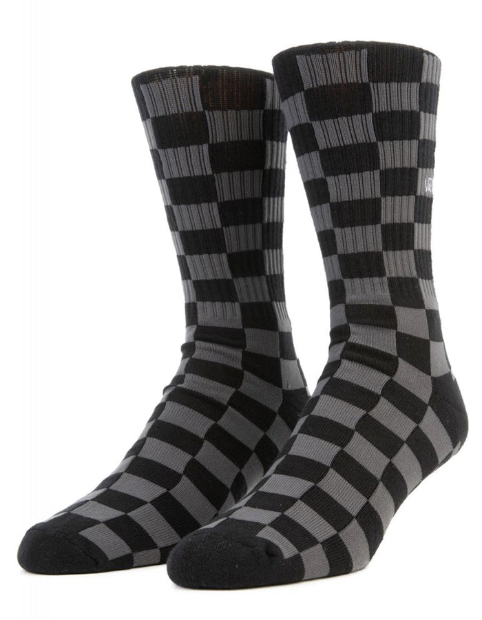 VANS CHECKERBOARD CREW SOCKS BLACK CHARCOAL