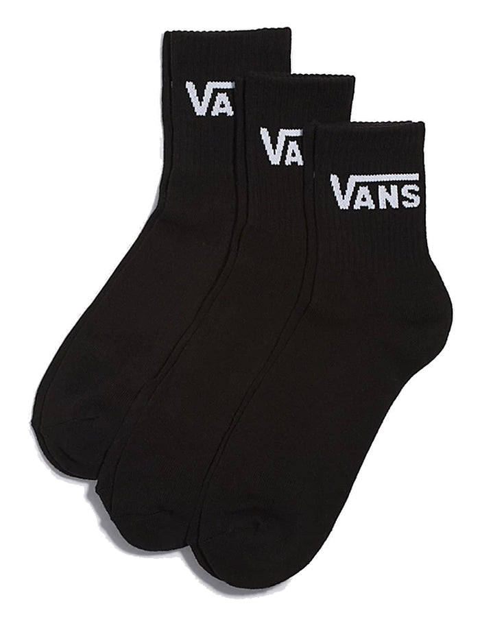  VANS CLASSIC HALF CREW SOCKS 3 PAIRS BLACK