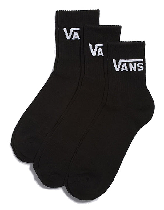  VANS CLASSIC HALF CREW SOCKS 3 PAIRS BLACK