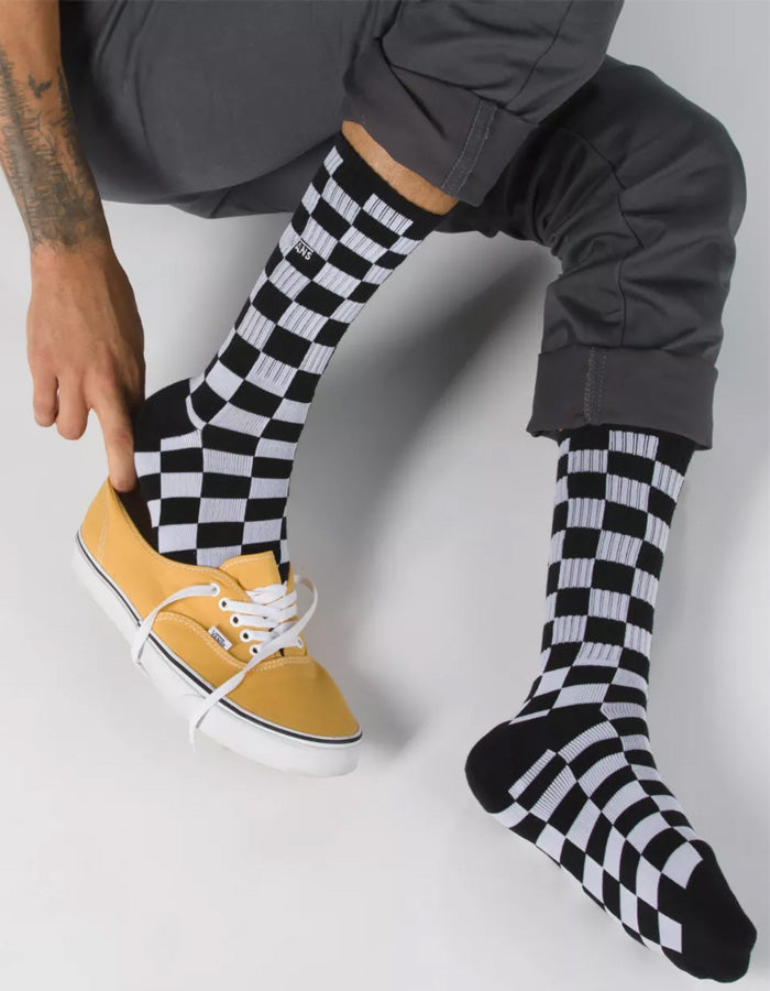  VANS CHECKERBOARD CREW II SOCKS BLACK