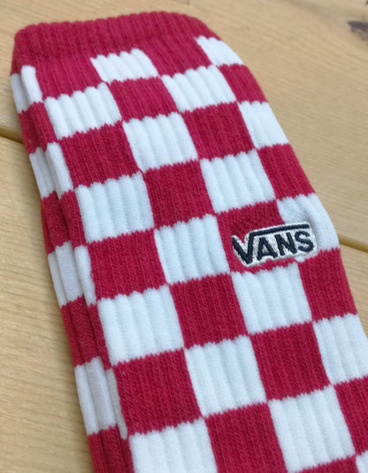  VANS CHECKERBOARD CREW II SOCKS RED