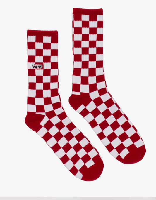  VANS CHECKERBOARD CREW II SOCKS RED