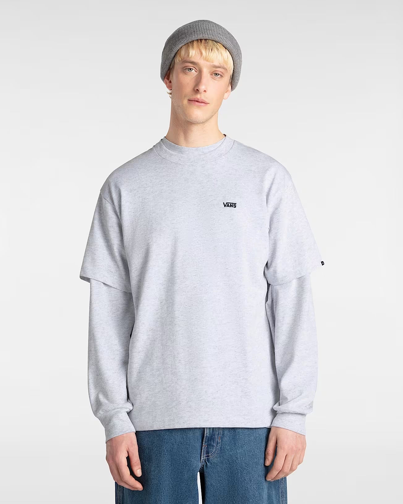  VANS LEFT CHEST II LOOSE T-SHIRT LOGO LIGHT GREY
