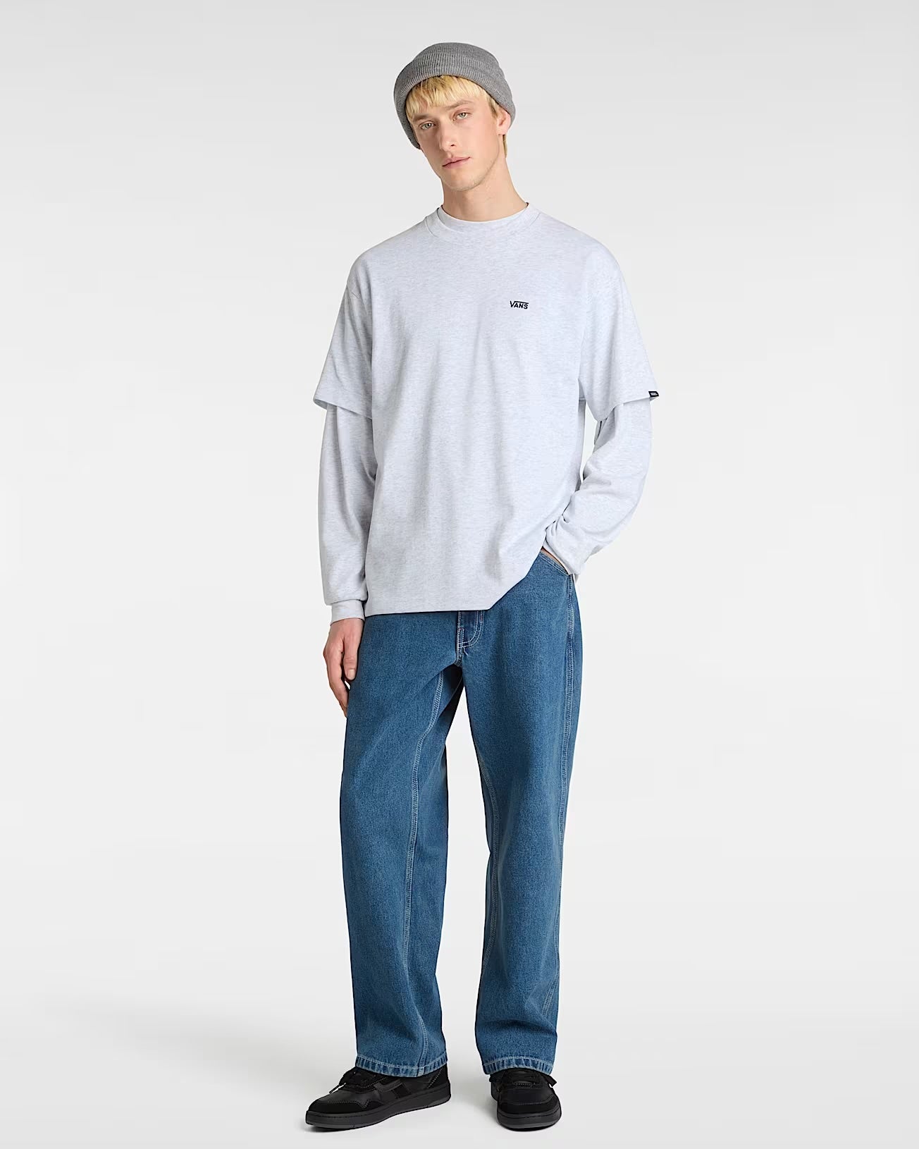  VANS LEFT CHEST II LOOSE T-SHIRT LOGO LIGHT GREY