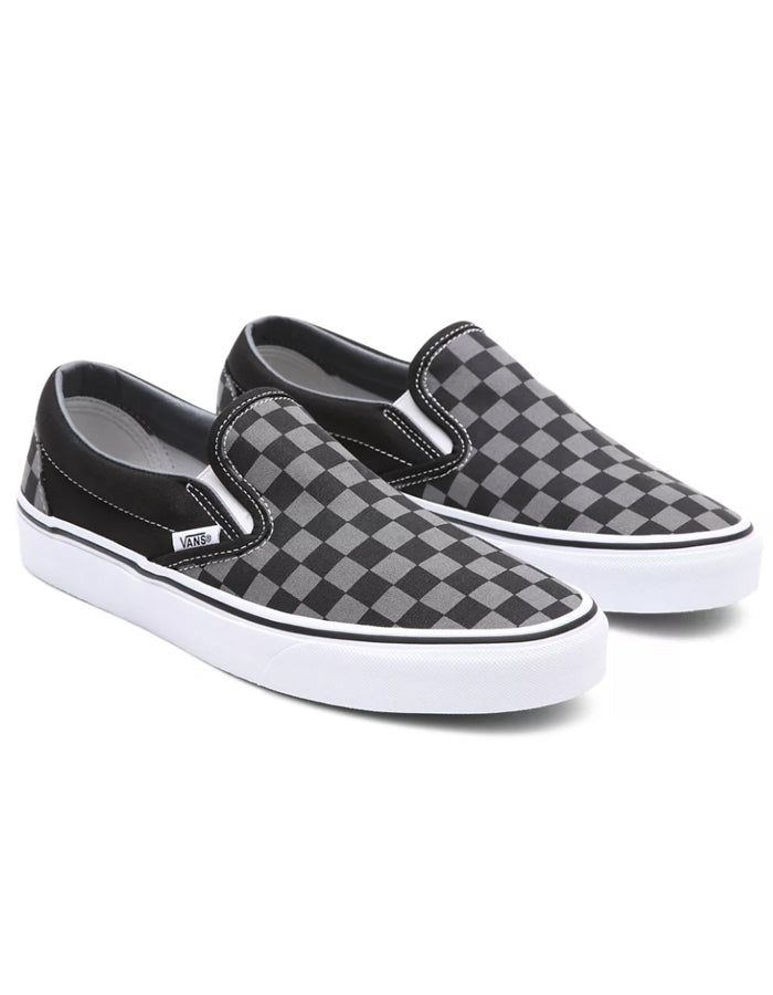  VANS CHECKERBOARD CLASSIC SLIP-ON SHOES BLACK PEWTER