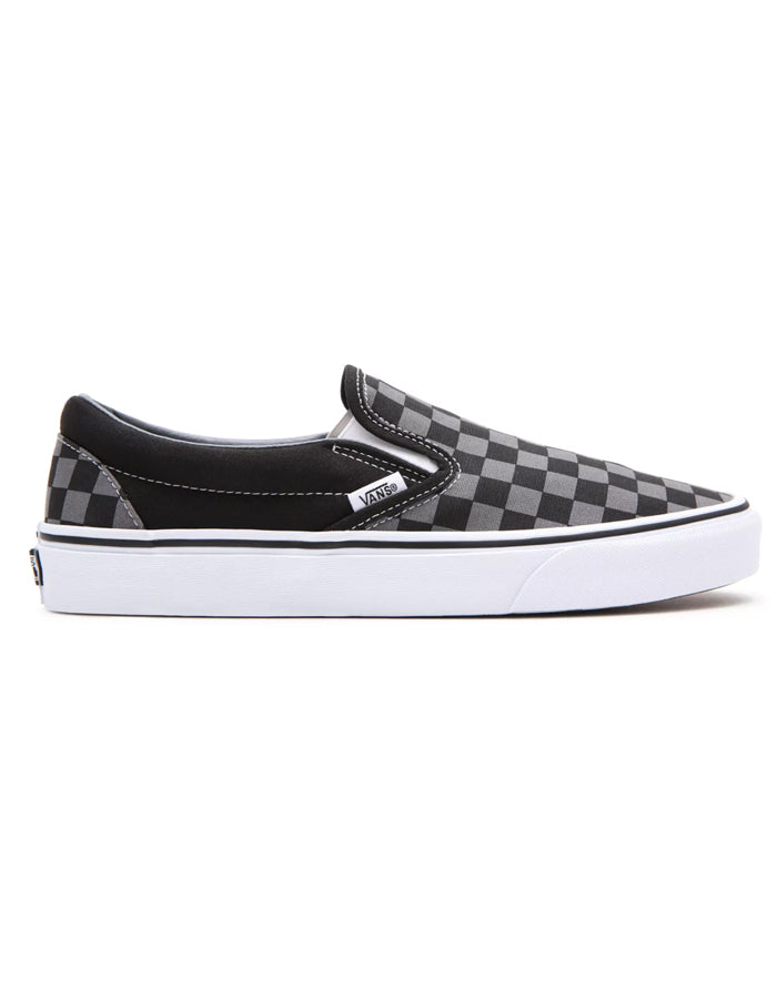  VANS CHECKERBOARD CLASSIC SLIP-ON SHOES BLACK PEWTER