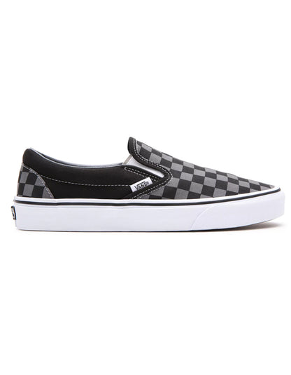  VANS CHECKERBOARD CLASSIC SLIP-ON SHOES BLACK PEWTER