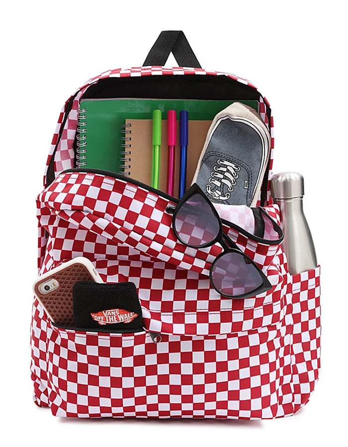  VANS OLD SKOOL CHECK BACKPACK WHITE RED