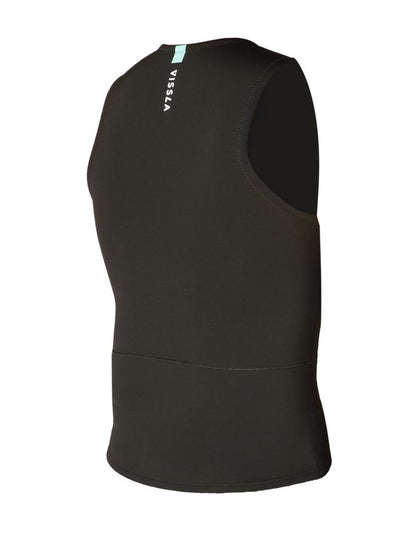  VISSLA FRONT ZIP VEST 2MM BLACK