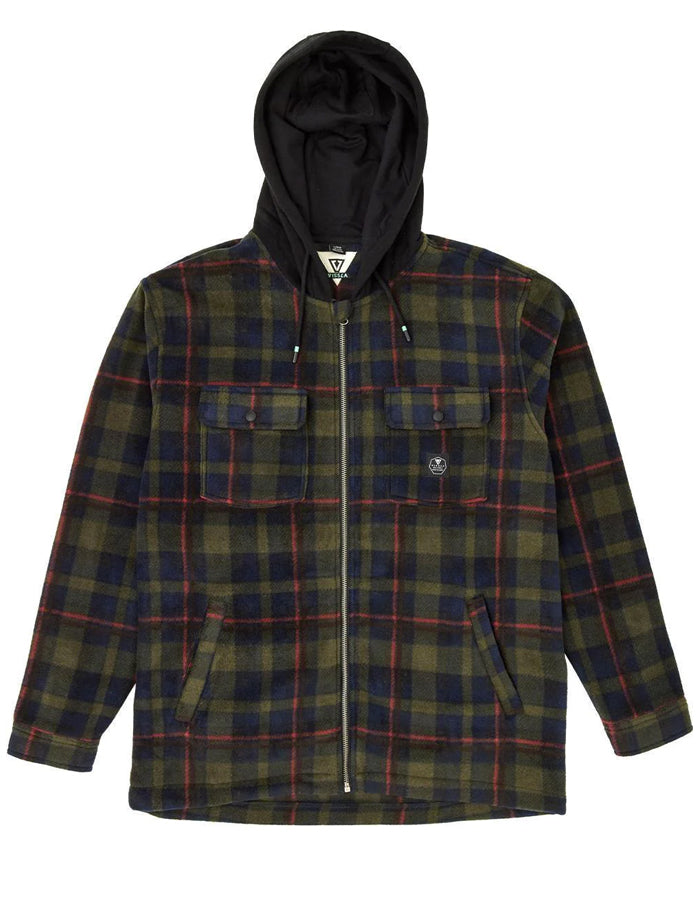  VISSLA HERMOSA ZIP HOODED OVERSHIRT RED