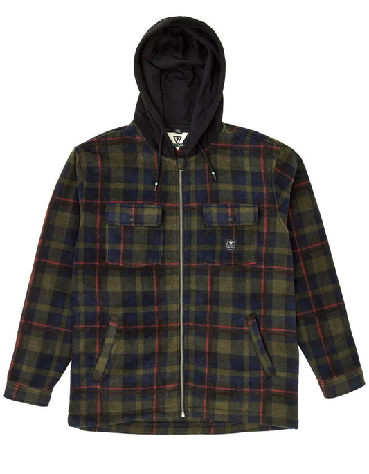  VISSLA HERMOSA ZIP HOODED OVERSHIRT RED