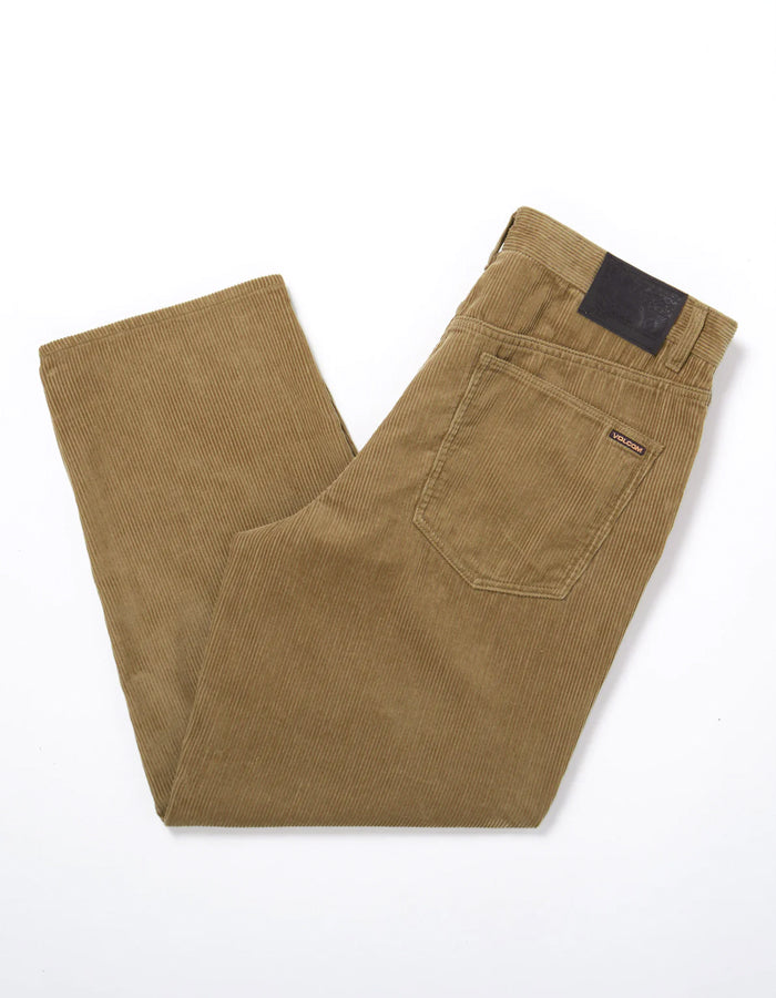  VOLCOM BILLOW TAPERED CORDUROY TROUSERS KHAKI