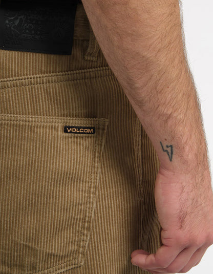  VOLCOM BILLOW TAPERED CORDUROY TROUSERS KHAKI